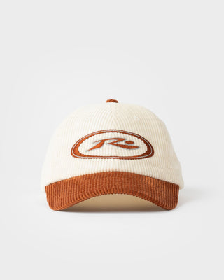 Mens Orbit Cord 6 Panel Cap in Tobacco