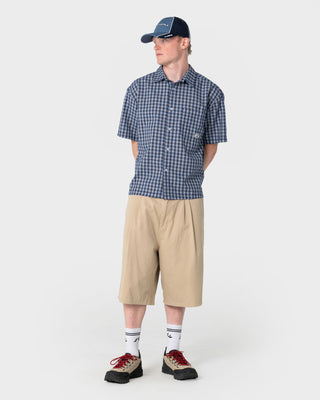 Mens White Lines Dad Cap in China Blue