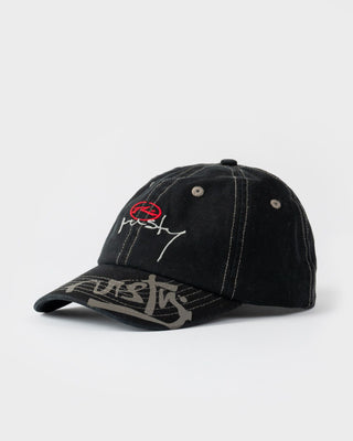 Mens Shredder 6 Panel Cap in Black