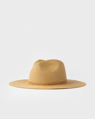 Womens Gisele Straw Hat in Natural / Caramel 1