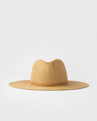 Womens Gisele Straw Hat in Natural / Caramel 1