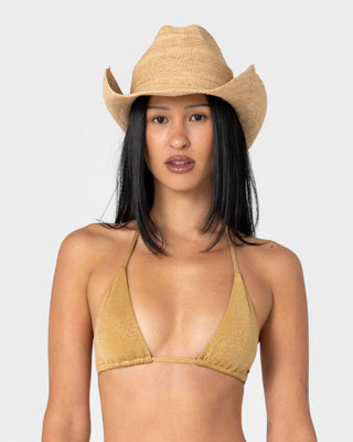 Womens Ryder Cowboy Straw Hat in Natural