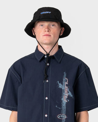 Mens Stringer Bucket Hat in Black