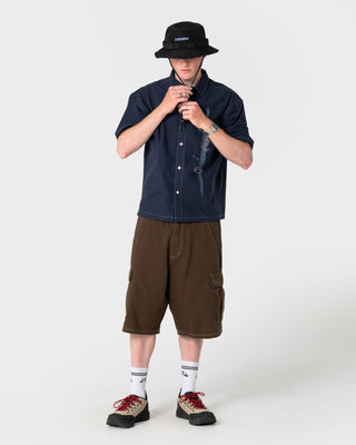 Mens Stringer Bucket Hat in Black