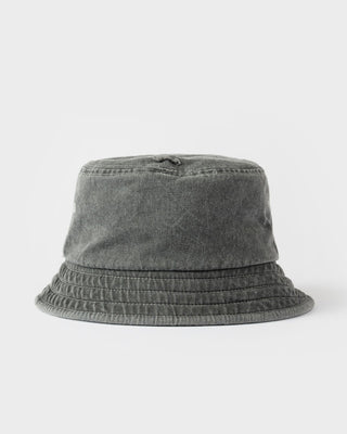 Mens Split Seam Bucket Hat in Washed Black