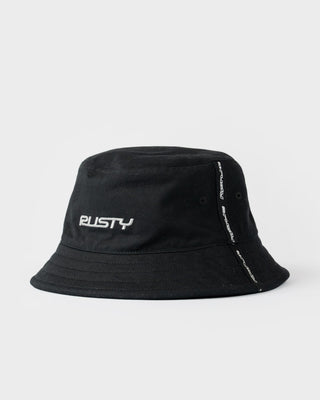 Mens Black List Reversible Bucket Hat in Black