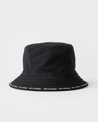 Mens Black List Reversible Bucket Hat in Black