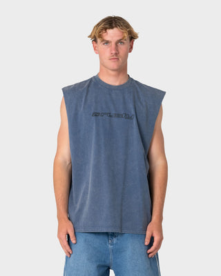 Man wearing Fragment Muscle in Atlantic Blue