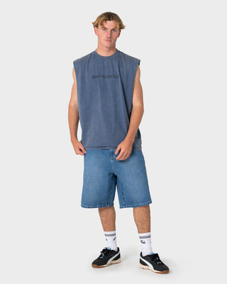 Man wearing Fragment Muscle in Atlantic Blue