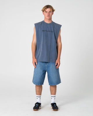 Man wearing Fragment Muscle in Atlantic Blue