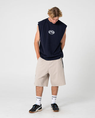 Man wearing Turbo Muscle in Navy Blue