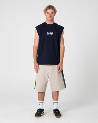 Man wearing Turbo Muscle in Navy Blue