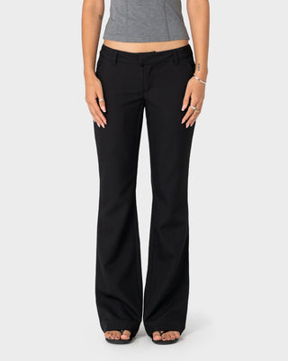Woman wearing Finance Mummy Low Rise Suit Pant in Black 2