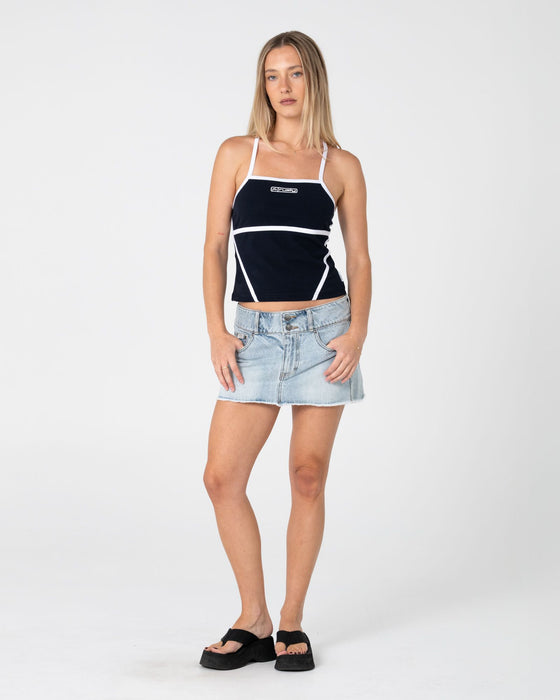 woman-wearing-chaos-low-rise-micro-mini-skirt-in-worn-out