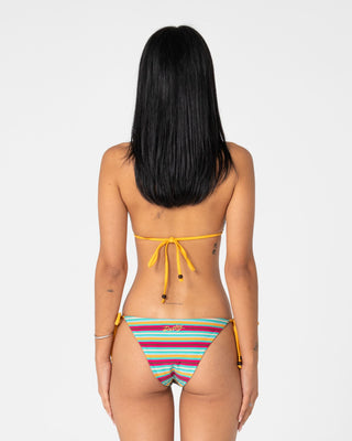 Woman wearing Barbara Stripeson Multiway Bikini Top in Barbara Stripe
