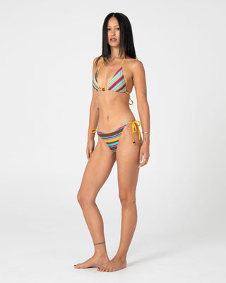 Woman wearing Barbara Stripeson Multiway Bikini Top in Barbara Stripe