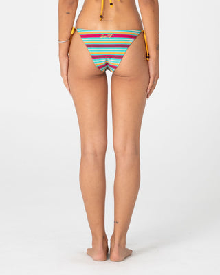 Woman wearing Barbara Stripeson Midi Bikini Bottom in Barbara Stripe