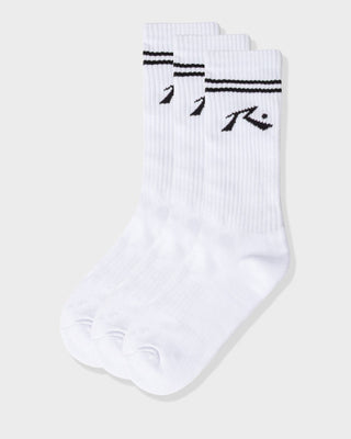 Mens Comp Mid Calf 3-sock Pack in White