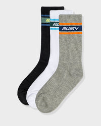 Pit Crew Mid Calf 3-sock Pack