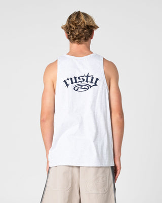 Man wearing Smacko Tank in Ecru Marle
