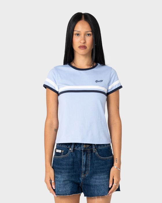 woman-wearing-billie-stripe-baby-tee-in-navy-blue