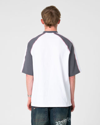 Man wearing Fade-r Short Sleeve Tee in White 2