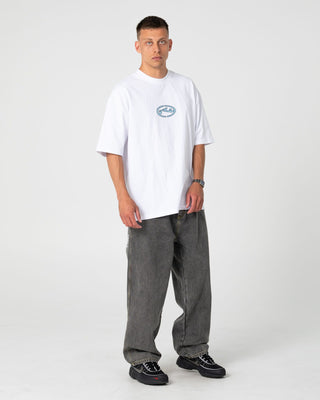 Man wearing Turbo Short Sleeve Tee in White 2