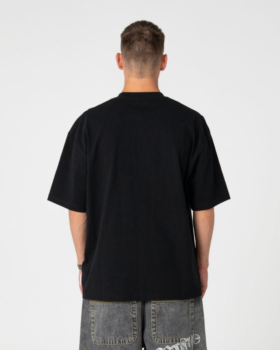 man-wearing-dr-dot-short-sleeve-tee-in-black