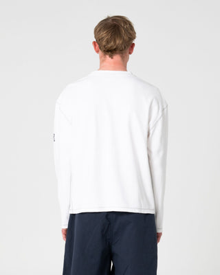 Man wearing Slack Jack Long Sleeve Heavy Tee in White