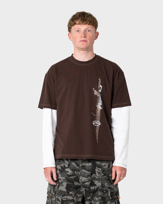 Man wearing Morning Glory Short Sleeve Tee in Java