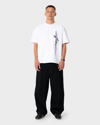 Man wearing Morning Glory Short Sleeve Tee in White