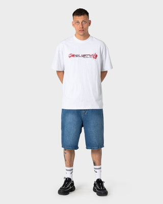 Man wearing Four By Four Short Sleeve Tee in Ecru Marle