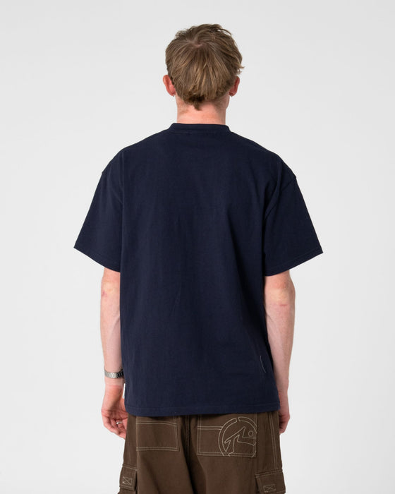 man-wearing-four-by-four-short-sleeve-tee-in-navy-blue