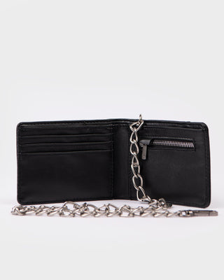 Mens Warp Speed Chain Wallet in Black