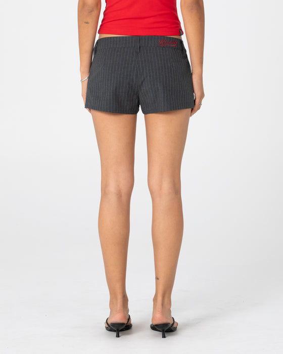 woman-wearing-finance-mummy-low-rise-suit-short-in-grey-pin-stripe