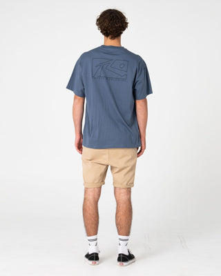 Man wearing Hooked On 18 Elastic Short in Khaki