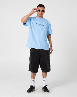 Man wearing Flip Daddy Tapeless Cord Short in Coal