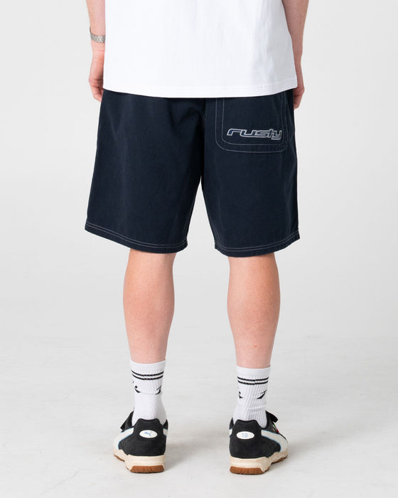 man-wearing-flip-daddy-elastic-baggy-short-in-navy-blue