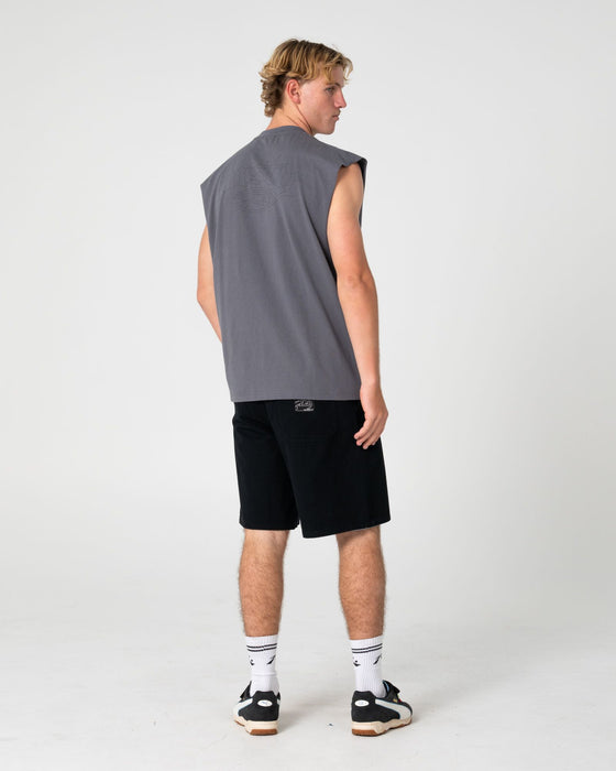 man-wearing-rumble-elastic-short-in-black