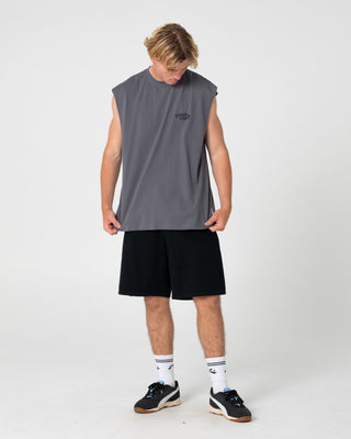Man wearing Rumble Elastic Short in Black