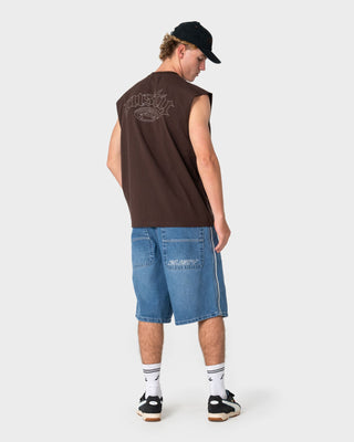 Man wearing Flip Daddy Loaded Jort in Blasted Middy Blue