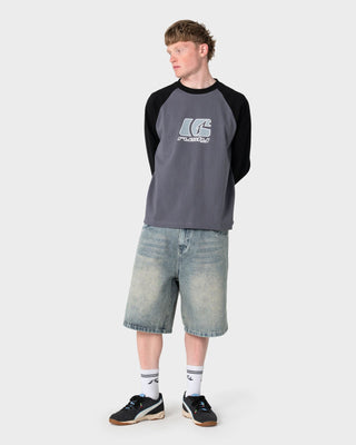 Man wearing Flip Daddy Loaded Jort in Dirty Dawg