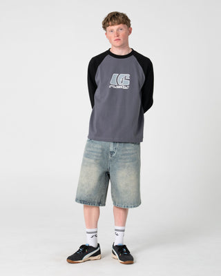 Man wearing Flip Daddy Loaded Jort in Dirty Dawg