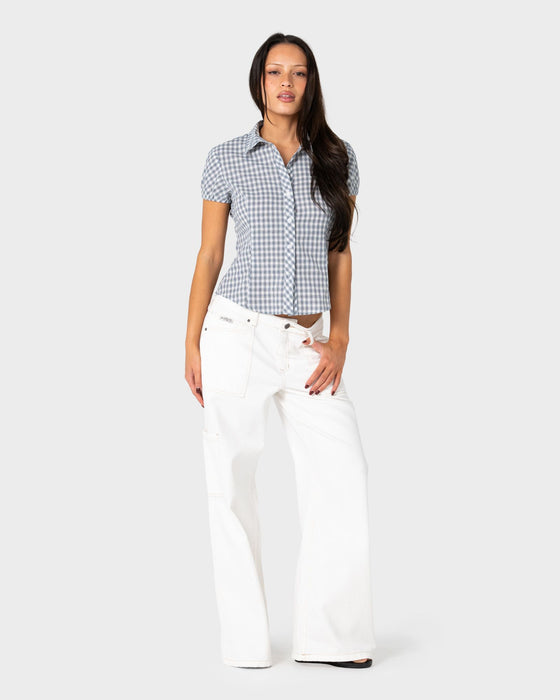 woman-wearing-missy-may-check-shirt-in-navy-cream-check