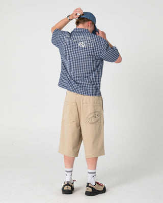 Man wearing Anarchy Short Sleeve Shirt in Dark Blue