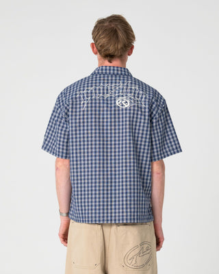 Man wearing Anarchy Short Sleeve Shirt in Dark Blue