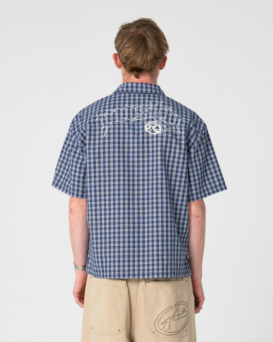 man-wearing-anarchy-short-sleeve-shirt-in-dark-blue