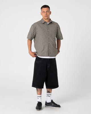 Man wearing Anarchy Short Sleeve Shirt in Savanna