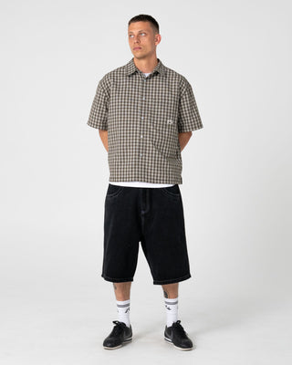 Man wearing Anarchy Short Sleeve Shirt in Savanna