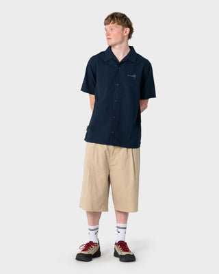 Man wearing Diego Short Sleeve Shirt in Navy Blue
